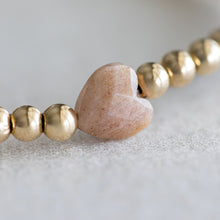 Load image into Gallery viewer, 4mm Moonstone Heart - Gold