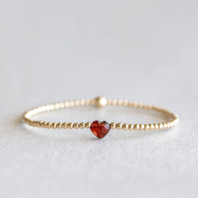 Load image into Gallery viewer, 3mm Garnet Heart - Gold