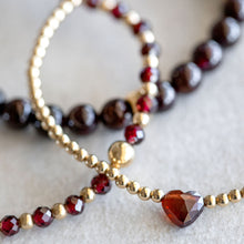 Load image into Gallery viewer, 3mm Garnet Heart - Gold