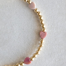 Load image into Gallery viewer, 4mm Gold Rhodonite hearts