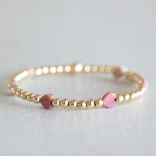 Load image into Gallery viewer, 4mm Gold Rhodonite hearts