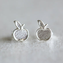 Load image into Gallery viewer, Apple Earrings - Silver