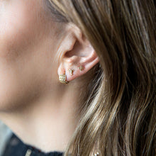 Load image into Gallery viewer, 14K Gold Diamond Cross earrings