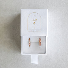 Load image into Gallery viewer, 12mm 14K Gold Bevelled Huggie Hoops