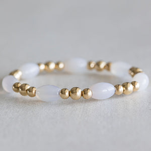 White Agate - Gold