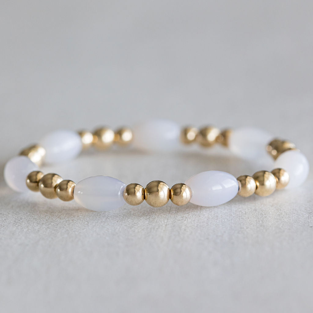 White Agate - Gold