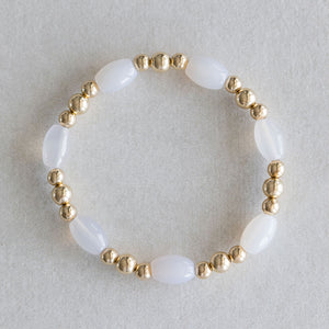White Agate - Gold