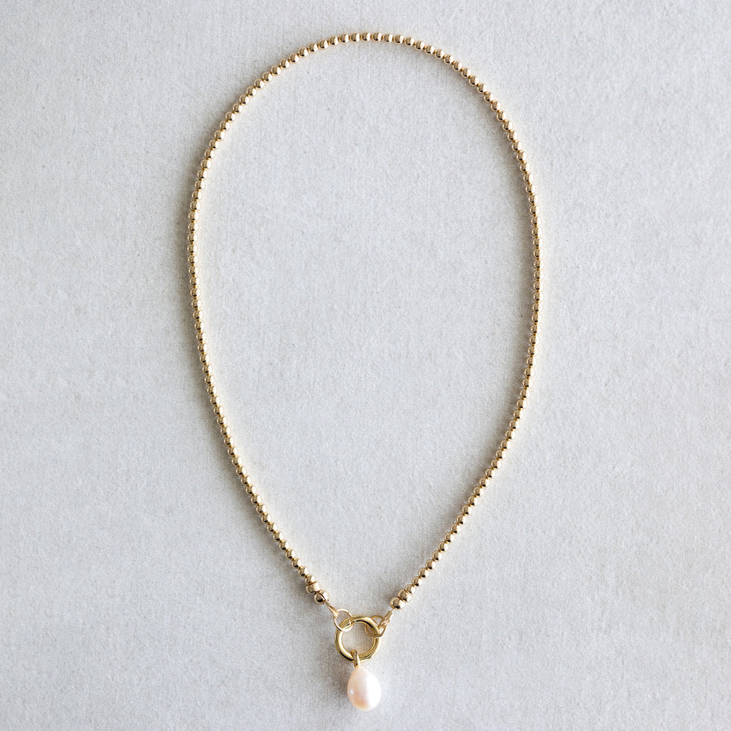 Necklace - Pearl Drop Gold