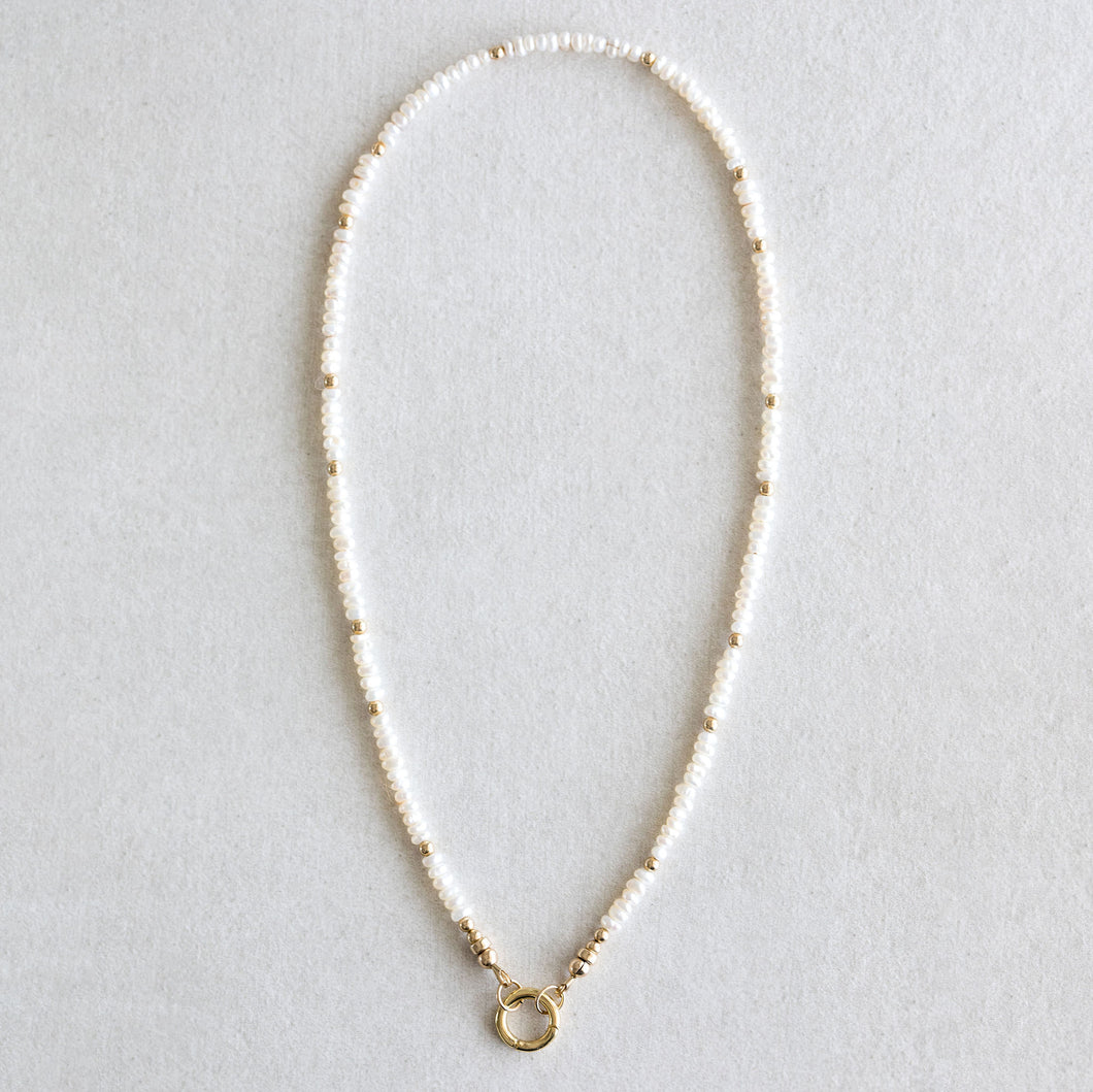 Necklace - Dainty Pearl Gold