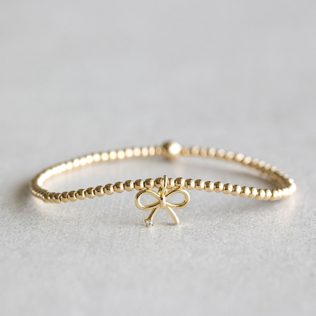 2.5mm Gold Dainty Bow