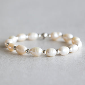 7mm White Pearl - Silver