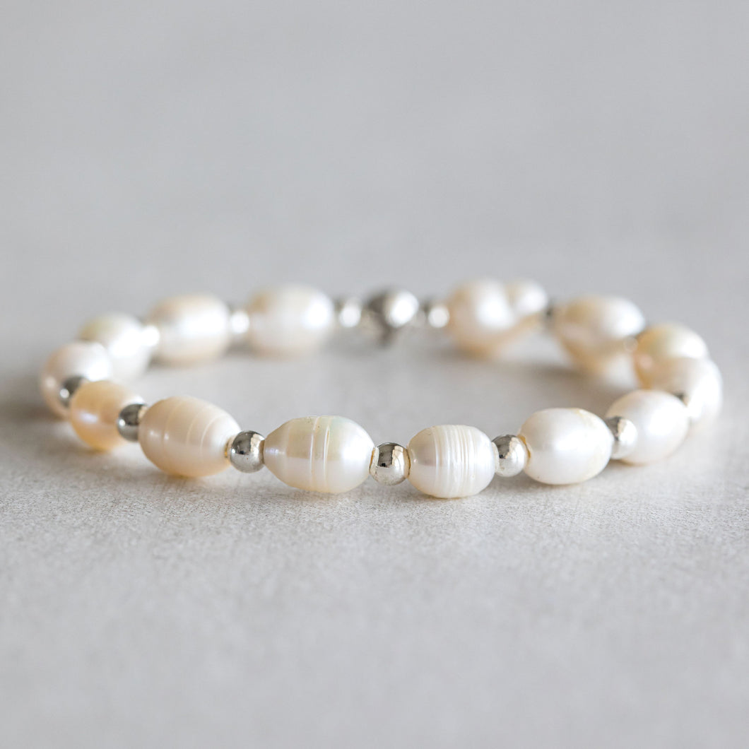 7mm White Pearl - Silver
