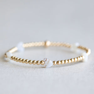 3mm Blue Lace Agate Multi - Gold