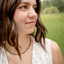 Load image into Gallery viewer, Dainty Diopside Necklace - Gold
