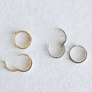 14K White Gold Classic Huggie Hoops