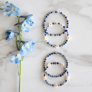 SET - Blue Spot Jasper Heishi Daisy
