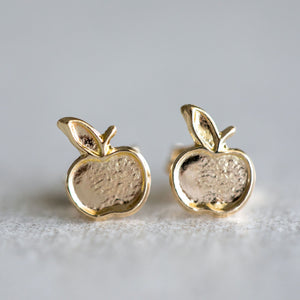 Apple Earrings - Gold