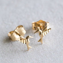 Load image into Gallery viewer, 6.5mm 14K Hummingbird studs
