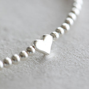 3mm Silver Dainty Heart