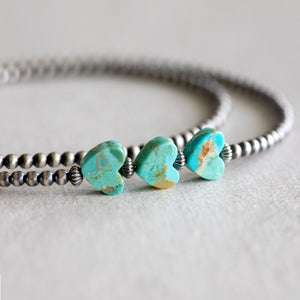 Turquoise Heart Necklace - Navajo Pearl