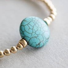 Load image into Gallery viewer, 4mm Turquoise Disc - Gold
