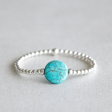 Load image into Gallery viewer, 4mm Turquoise Disc - Silver
