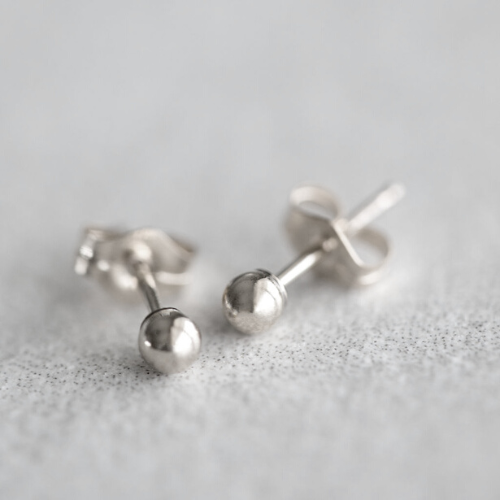 3mm Sterling Silver Ball Stud earrings