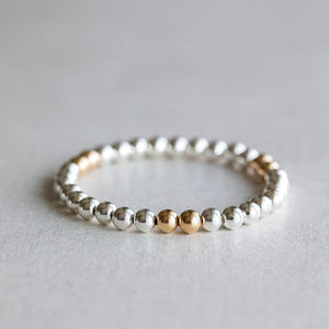 6mm Mixed Silver | Gold Accents