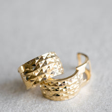 Load image into Gallery viewer, 10mm 14K Gold Thick Bevelled Huggie Hoops
