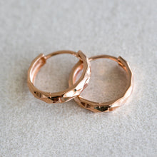Load image into Gallery viewer, 12mm 14K Gold Bevelled Huggie Hoops
