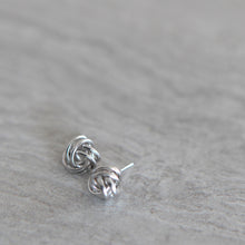 Load image into Gallery viewer, 14k White Gold Love Knot studs - 6MM
