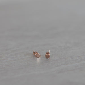4mm 14k Rose Gold Heart Studs