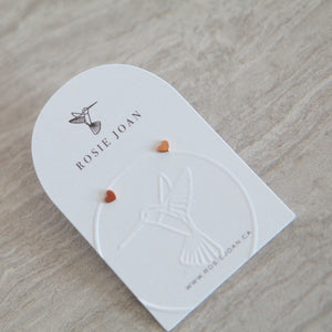 4mm 14k Rose Gold Heart Studs