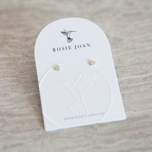 4mm 14k White Gold Heart Studs